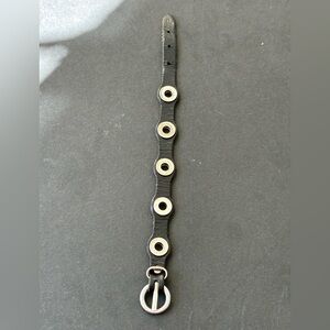 Black Leather Grommet bracelet.